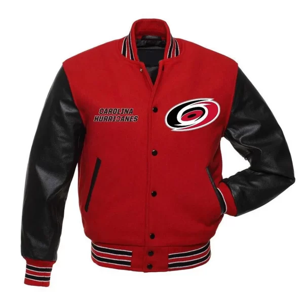 Carolina Hurricanes Varsity Red and Black Jacket