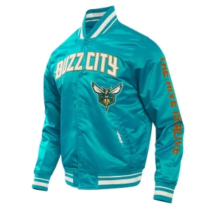 Charlotte Hornets 2023 & 24 City Edition Teal Satin Jacket