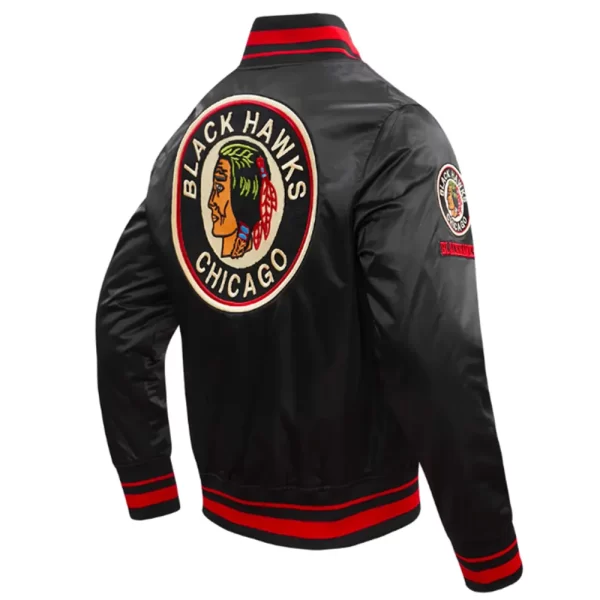 Chicago Blackhawks Retro Classic Rib Satin Jackets