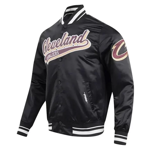 Cleveland Cavaliers Script Tail Black Satin Jacket