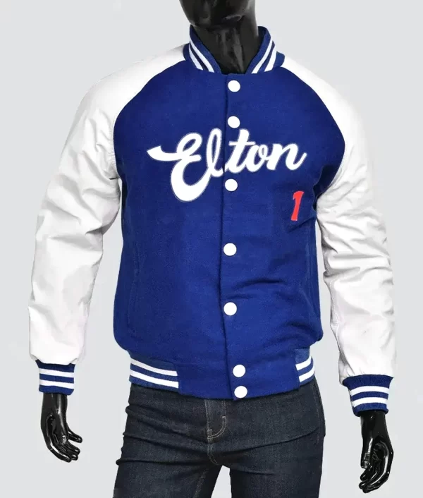 Elton John Dodger Varsity Wool Leather Jacket