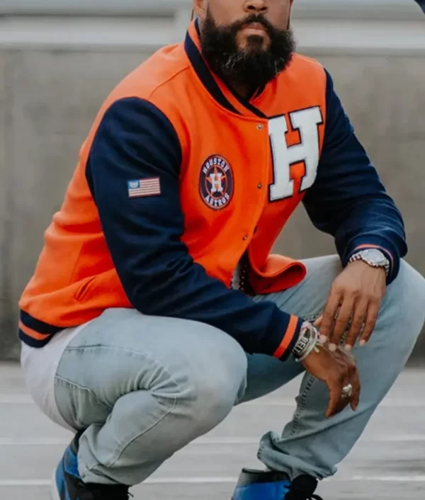 Houston Astros Blue & Orange Varsity Wool Jackets