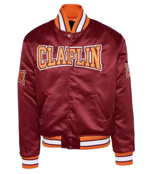 Men’s Claflin University Maroon Satin Jacket