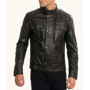 Men’s Gangster Black Leather Jacket