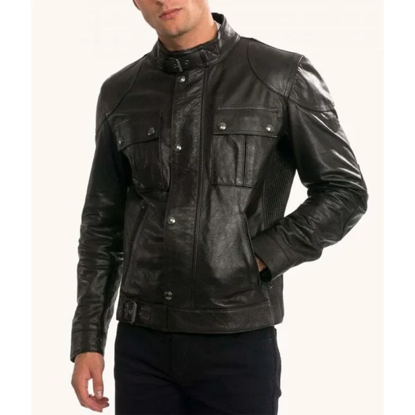 Men’s Gangster Leather Black Jacket