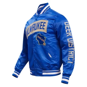 Milwaukee Bucks 2023-24 City Edition Royal Blue Satin Jacket