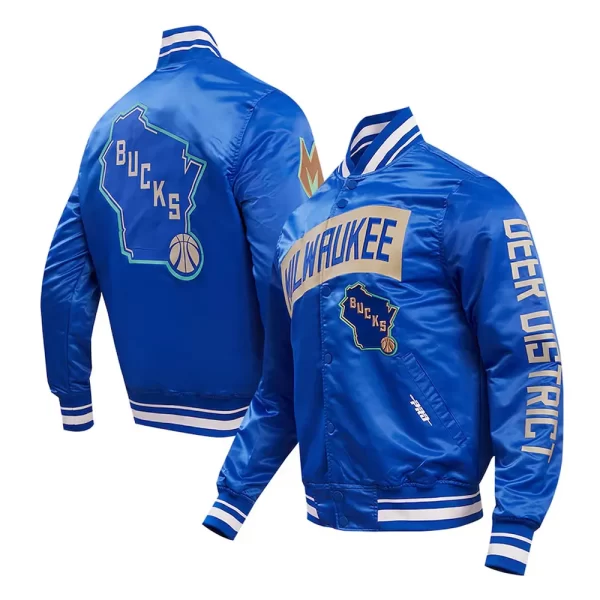 Milwaukee Bucks 2023-24 City Edition Royal Satin Jacket