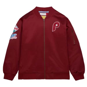 Philadelphia Phillies Vintage Logo Maroon Satin Jacket