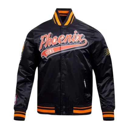 Phoenix Suns Script Tail Black Satin Jacket