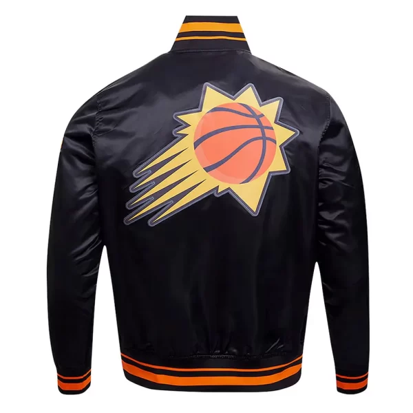 Phoenix Suns Script Tail Black Varsity Satin Jacket