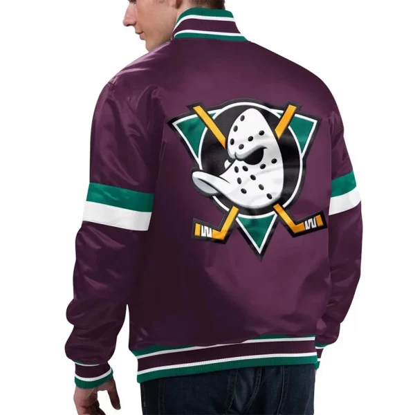 Purple Anaheim Ducks Home Game Satin Jacket