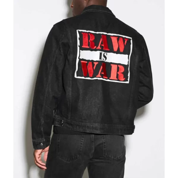 Raw is War Denim Black Jacket