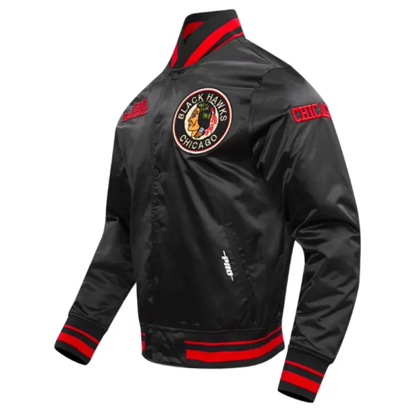 Retro Classic Rib Chicago Blackhawks Satin Jackets