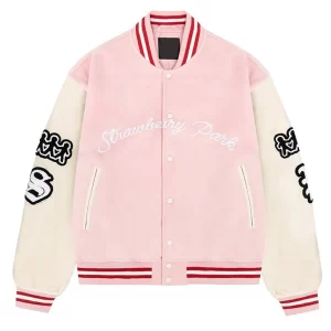 Strawberry Park Valentine’s Day Wool Varsity Jacket