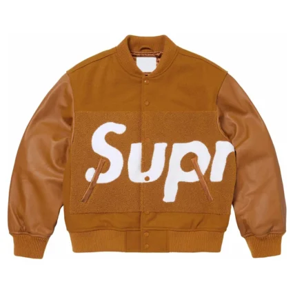 Supreme Chenille Brown Wool Varsity Jacket