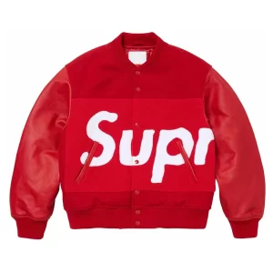 Supreme Chenille Red Wool Varsity Jacket
