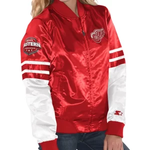 Tie Breaker Detroit Red Wings Red and White Jacket