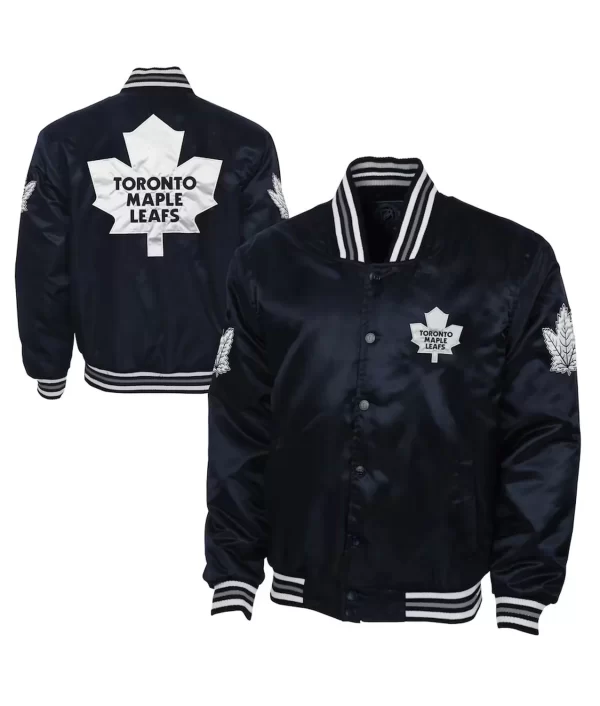 Toronto Maple Leafs Button-Up Satin Jacket