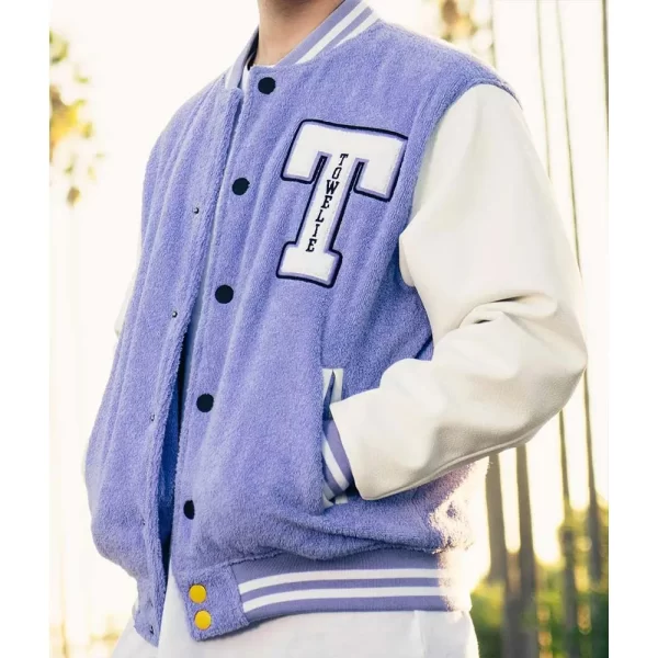 Towelie Purple & White Varsity Jackets