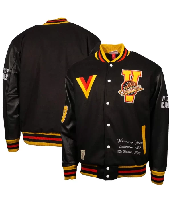 Vancouver Canucks Black Wool Jacket