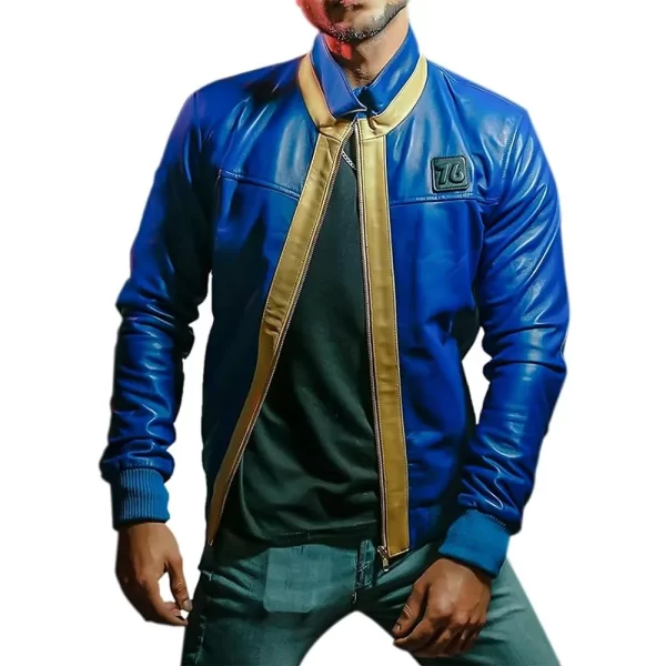 Vault Dweller Fallout 76 Blue Leather Jacket