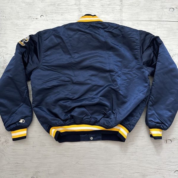 Vintage 80s NCAA Notre Dame Fighting Irish Starter Navy Satin Jacket