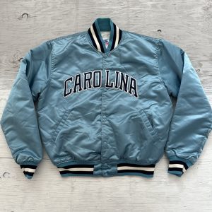 Vintage 80s NCAA Starter University OfNorth Carolina Blue Satin Jacket