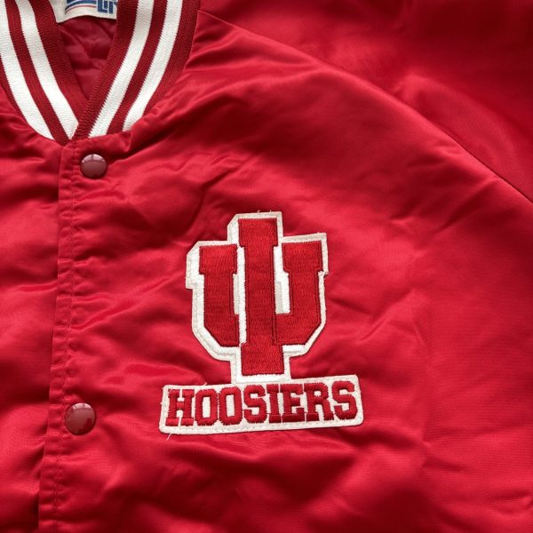 Vintage 80s NCAA University Of Indiana Chalk Line Satin Jacket