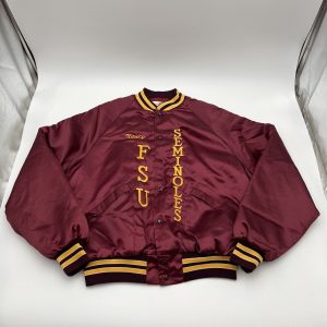 Vintage Men King Louie Florida State Seminoles FSU Garnet Satin Jacket