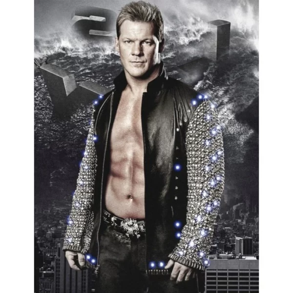 WWE Chris Jericho Light Up Black Leather Jacket