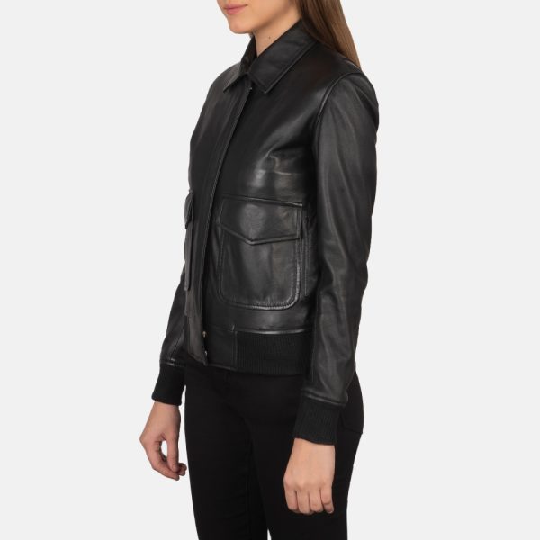 Westa A-2 Leather Black Bomber Jacket