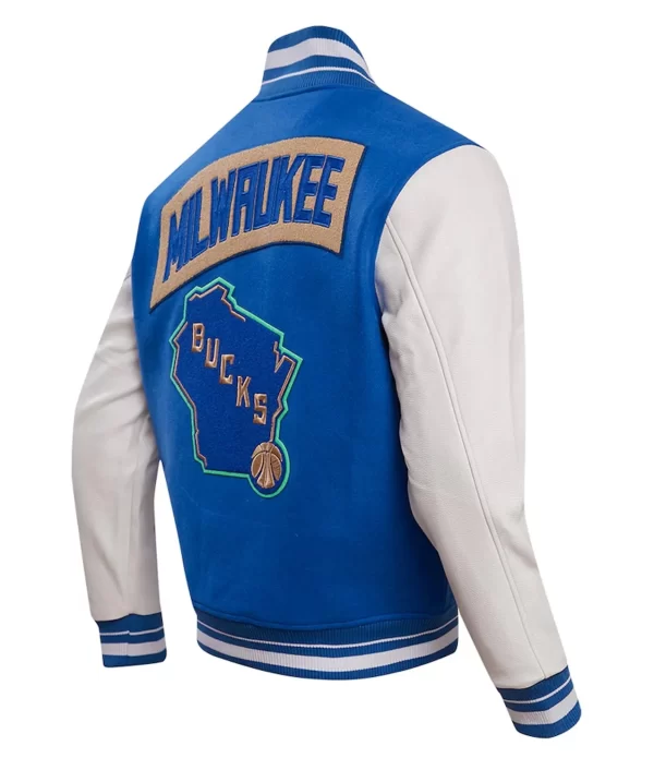 2023-24 City Edition Milwaukee Bucks Royal Varsity Wool Jacket