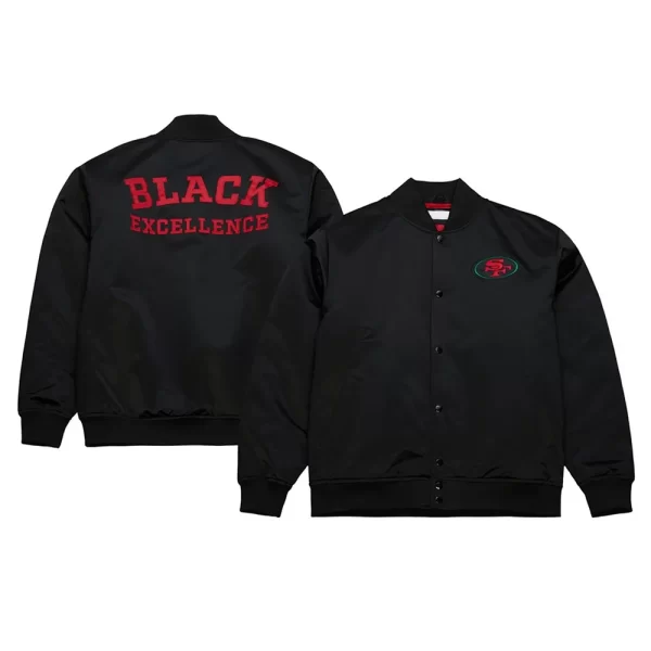 49ers Black Excellence Satin Jacket