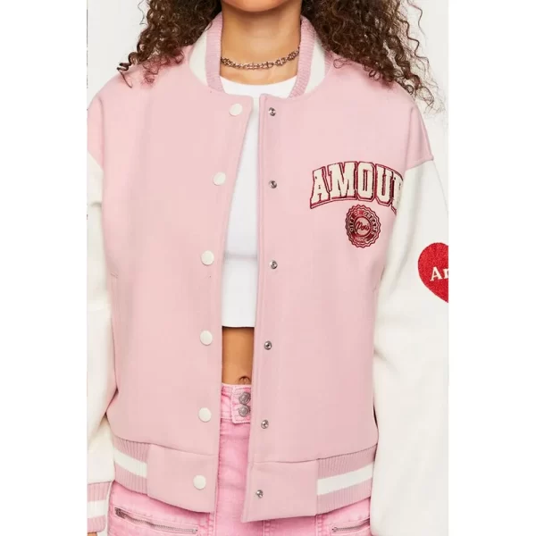 Amour Paris Pink Varsity Jackets