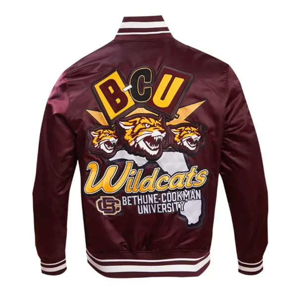 Bethune-Cookman University Homecoming Rib Maroon Satin Jacket