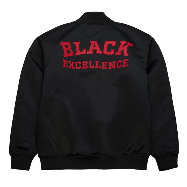 Black San Francisco 49ers Black Excellence Satin Jacket