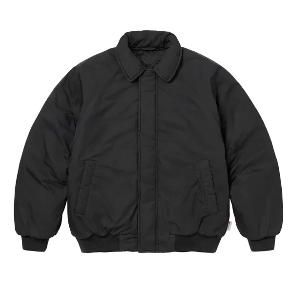 Black Supreme Peace Embroidered Work Full-Zip Jacket