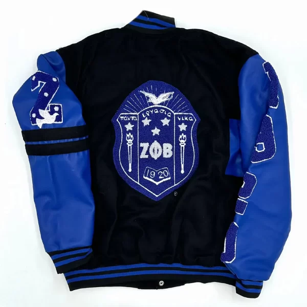 Blue Zeta Phi Beta Ole Skool Varsity Wool Jacket