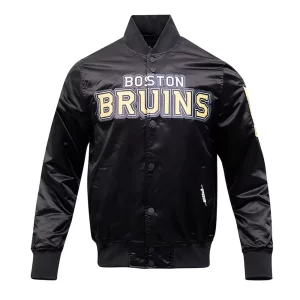 Boston Bruins Glam Black Satin Jacket