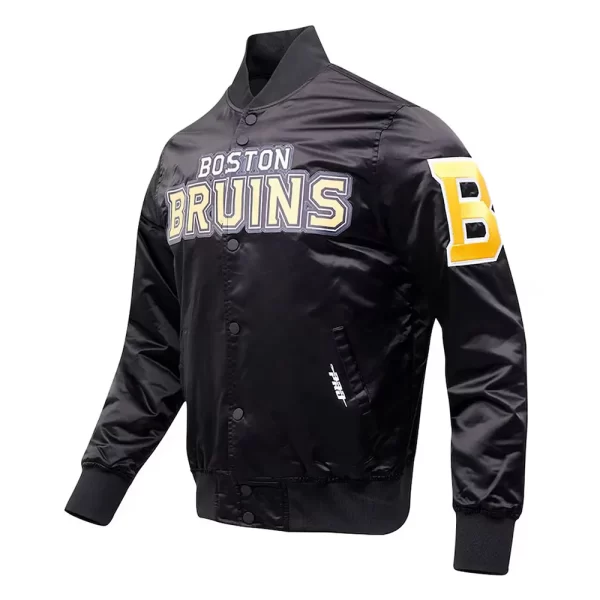 Boston Bruins Glam Satin Black Jacket