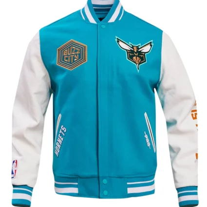Charlotte Hornets 2023-24 City Edition Teal Wool Varsity Jacket