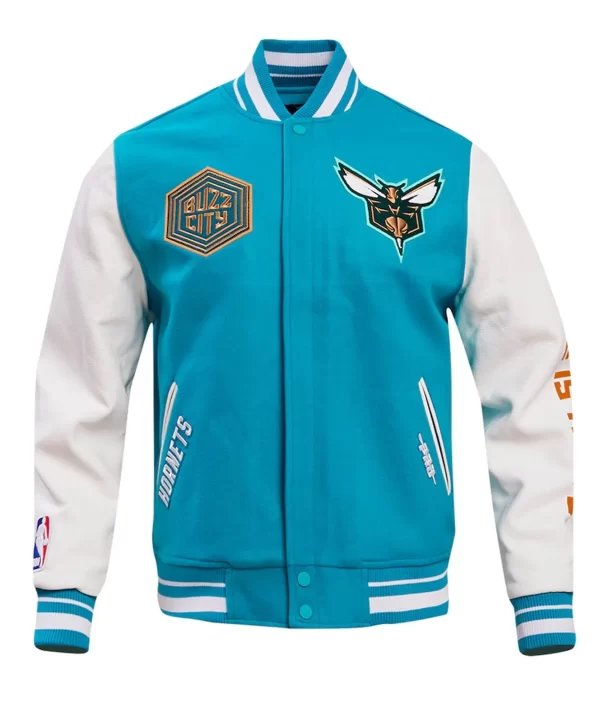 Charlotte Hornets 2023-24 City Edition Teal Wool Varsity Jacket