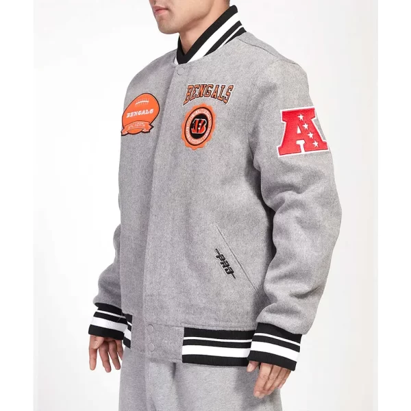 Cincinnati Bengals Crest Emblem Gray Wool Jackets