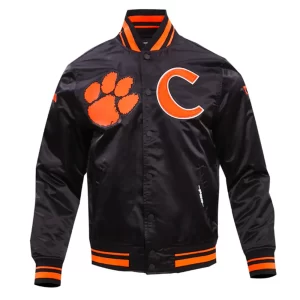 Clemson University Classic Rib Satin Jacket