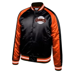 Colorblocked San Francisco Giants Black Satin Jacket