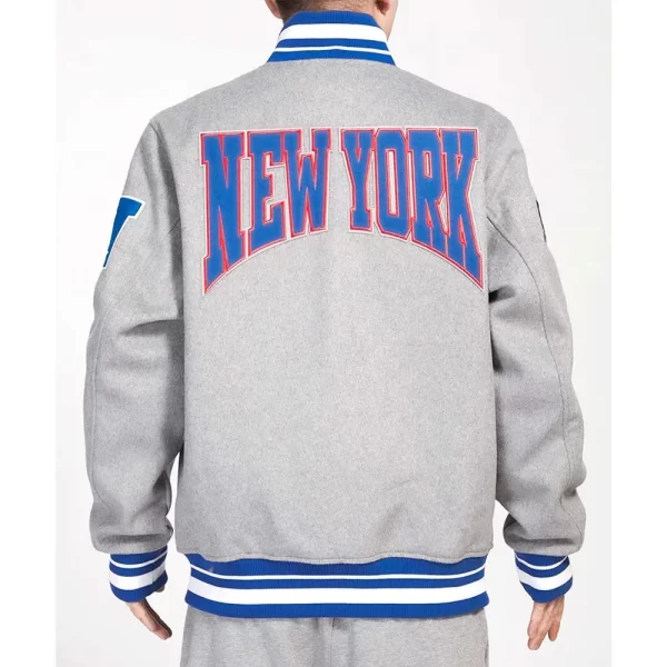 Crest Emblem New York Giants Varsity Gray Wool Jacket