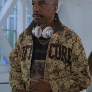 Curb Your Enthusiasm J. B. Smoove Black Teddy Bear Print Jacket