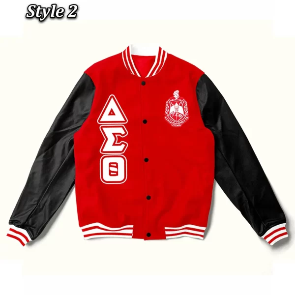 Delta College Sorority Ole Skool Red Varsity Wool Jacket