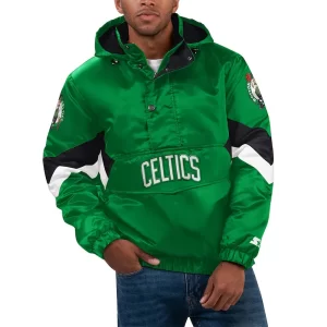 Force Play Boston Celtics Kelly Green Hoodie Half-Zip Jacket