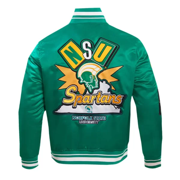 Green Norfolk State University Homecoming Classic Rib Satin Jacket